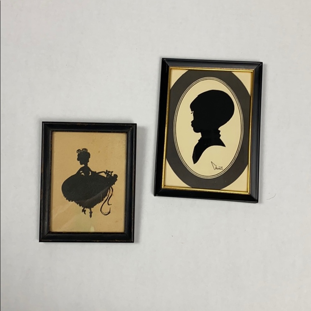 Set 2 Vintage Silhouettes Portrait and Dancer